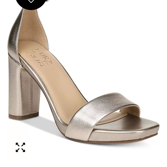 Naturalizer Women's Joy Square Toe Ankle Strap Dress Sandals In LIGHT BRONZE - Picture 3 of 13